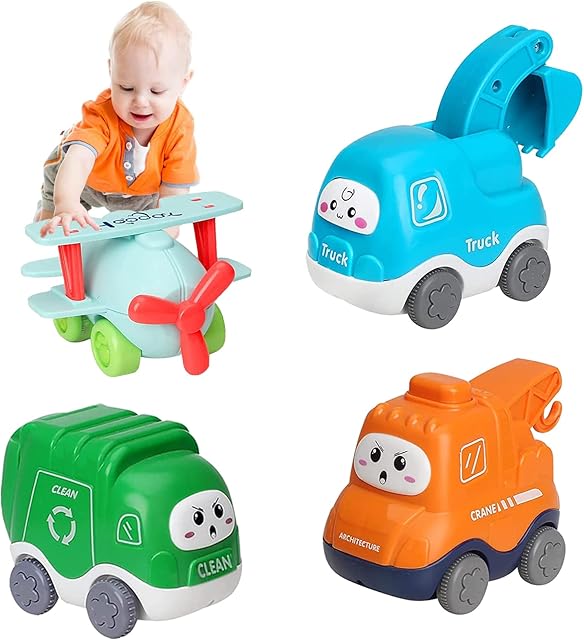 HOOGAR Toddler Toy Cars for 1 2 3 + Years Old Boys Girls, Baby Toy Car Push And Go Toy Cars, Gifts for 12 18 Months + Toddlers