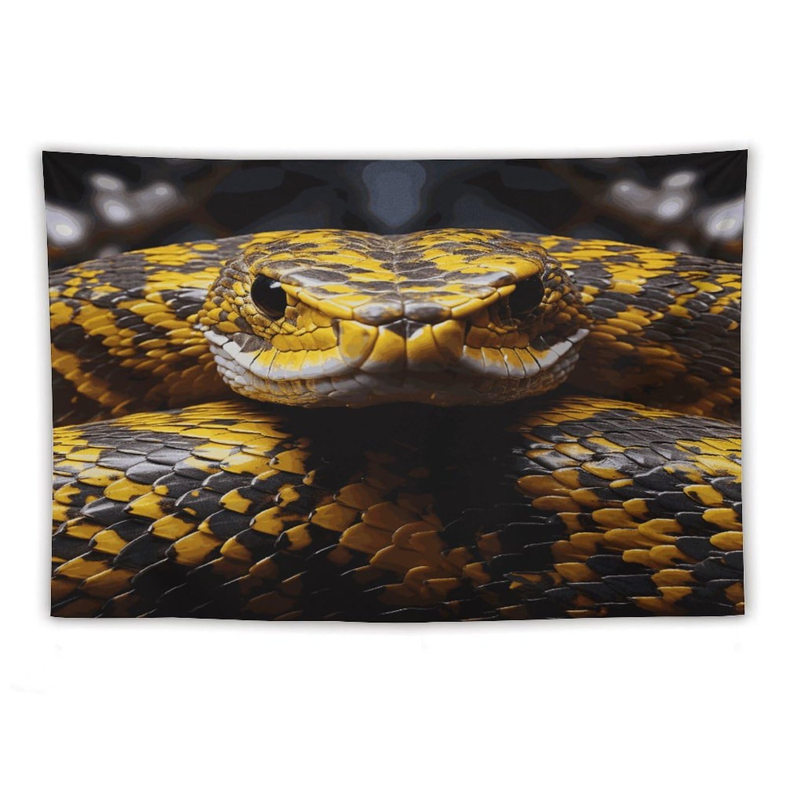 LDGSUPH Yellow Snake Tapestry Wall Hanging Decor Anti-fading Aesthetic Wall Tapestries Fashion Wall Blanket Decor Modern Wall Art Tapestry for Bedroom Home Decor 60"x90"