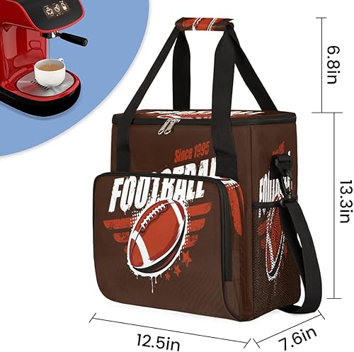 Miniatura 2 de Rugby Sport Design - Cafetera de transporte para Keurig K-Mini o K-Mini Plus K-Cup Pods almacenamiento portátil cafetera bolsa de viaje