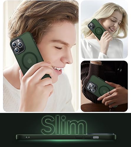 Miniatura 6 de Funda magnética para iPhone 13 Pro Max compatible con MagSafe probada en caídas de grado militar de 10 pies Funda delgada translúcida mate para