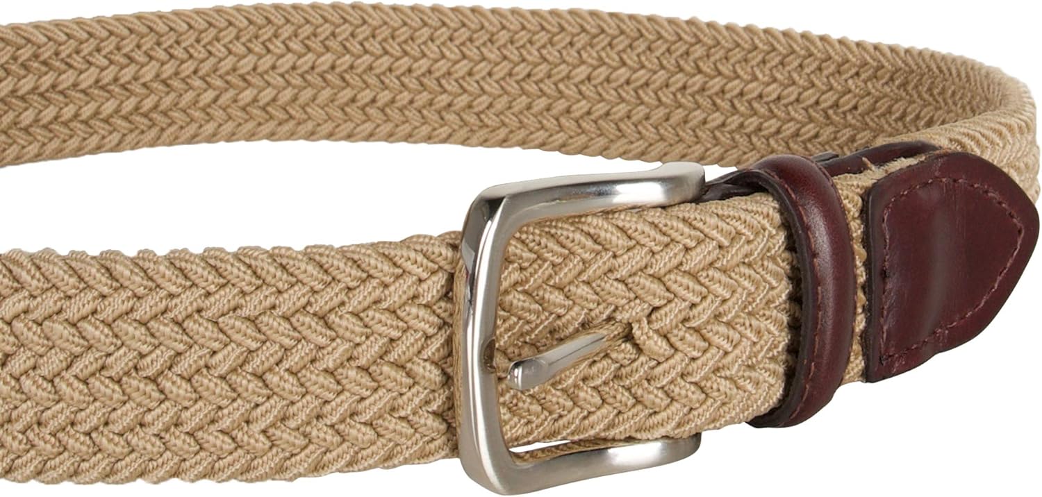 Dockers Big Boys' Braided Elastic-Web Stretch Belt Medium Khaki