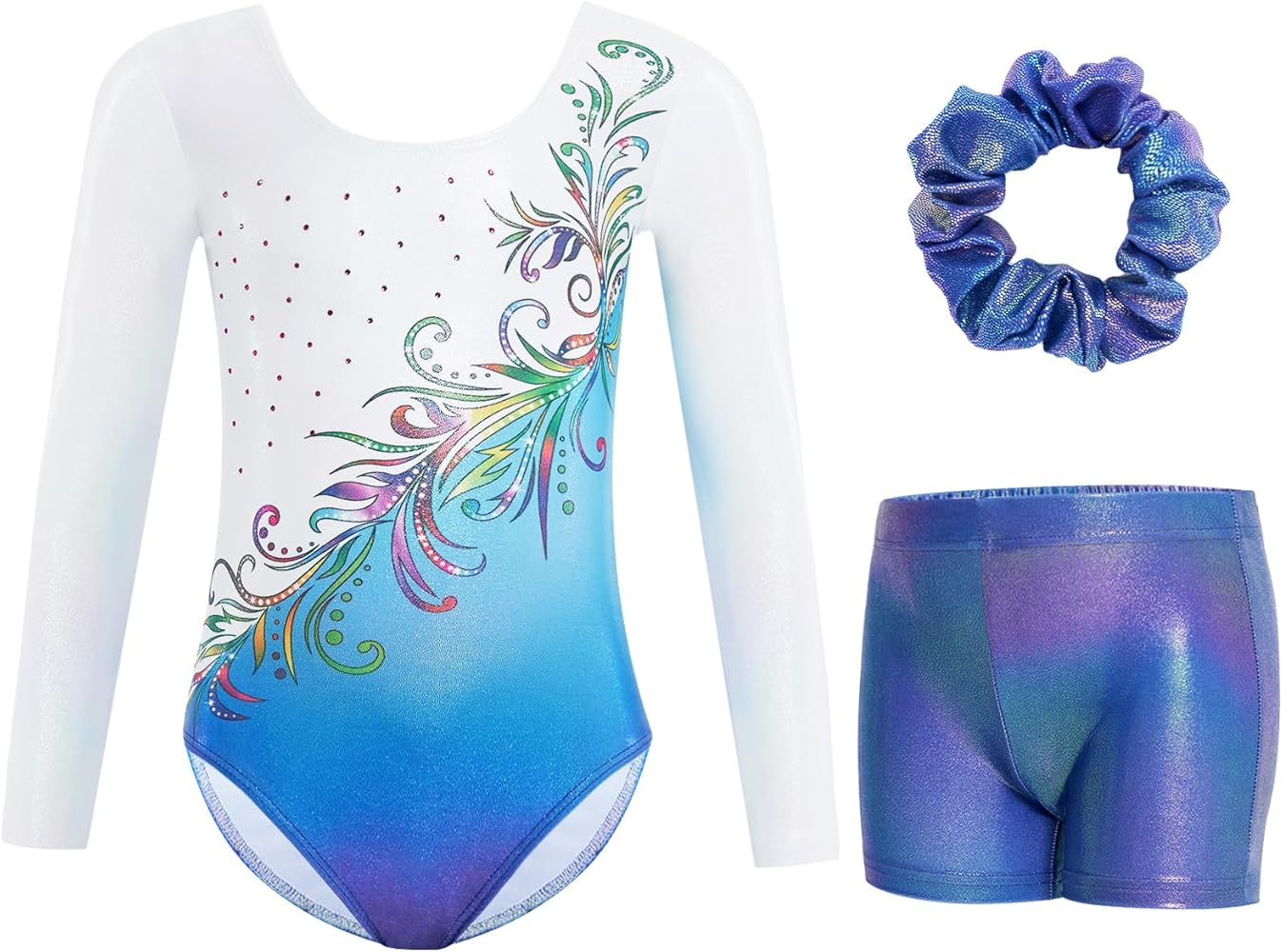 Justaucorps Gym Sans Manches Fille - Imprimé, Argent Pailleté à Strass DOMYOS