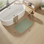 Unique Woven Bathroom Mat, Super Absorbent Quick Dry Non Slip Bath Mats for Bathroom Textured Soft Bath Mat Washable Boho Bathroom Rugs for Bathroom Floor Beside Tub, 17" x 24", Sage