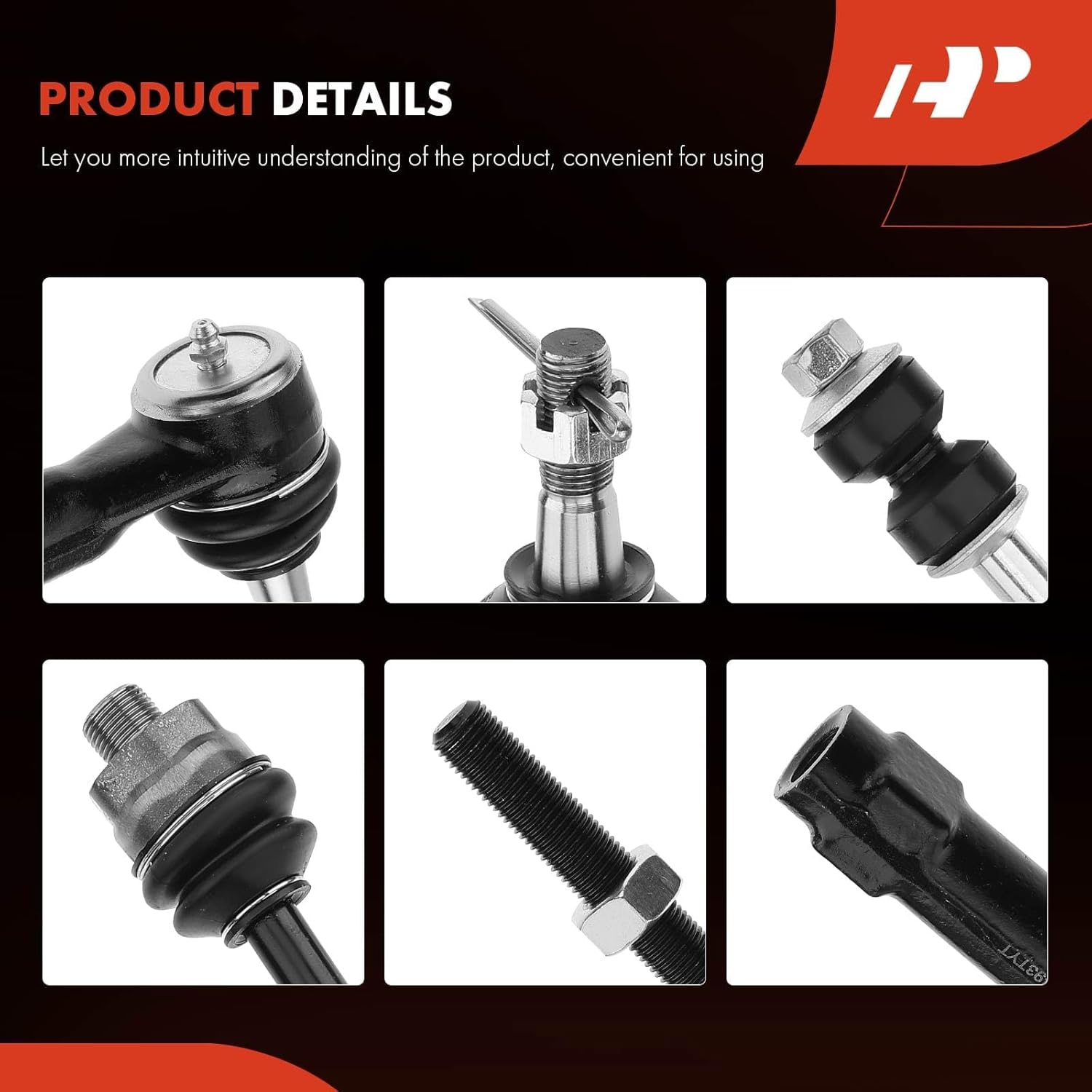 A-Premium Set of 6, Sway Bar Link, Inner Outer Tie Rod End, Compatible with 1999-2007 - Chevy Silverado 1500/1500 Classic/2500 Tahoe Suburban Avalanche & GMC Sierra Yukon XL 1500 & Cadillac Escalade