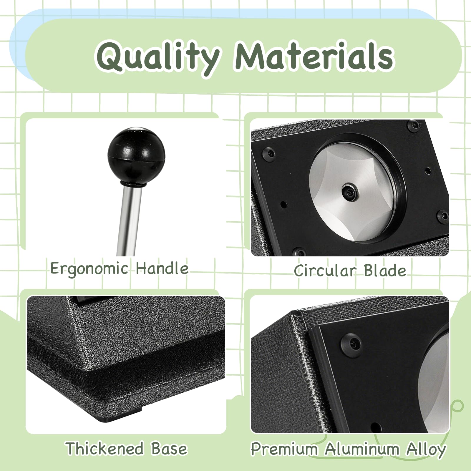 Troquel de 58 mm con punzón redondo de 69,5 mm, cortador circular resistente para cartón, fotos y láminas, para hacer botones, álbumes de recortes y proyectos de manualidades
