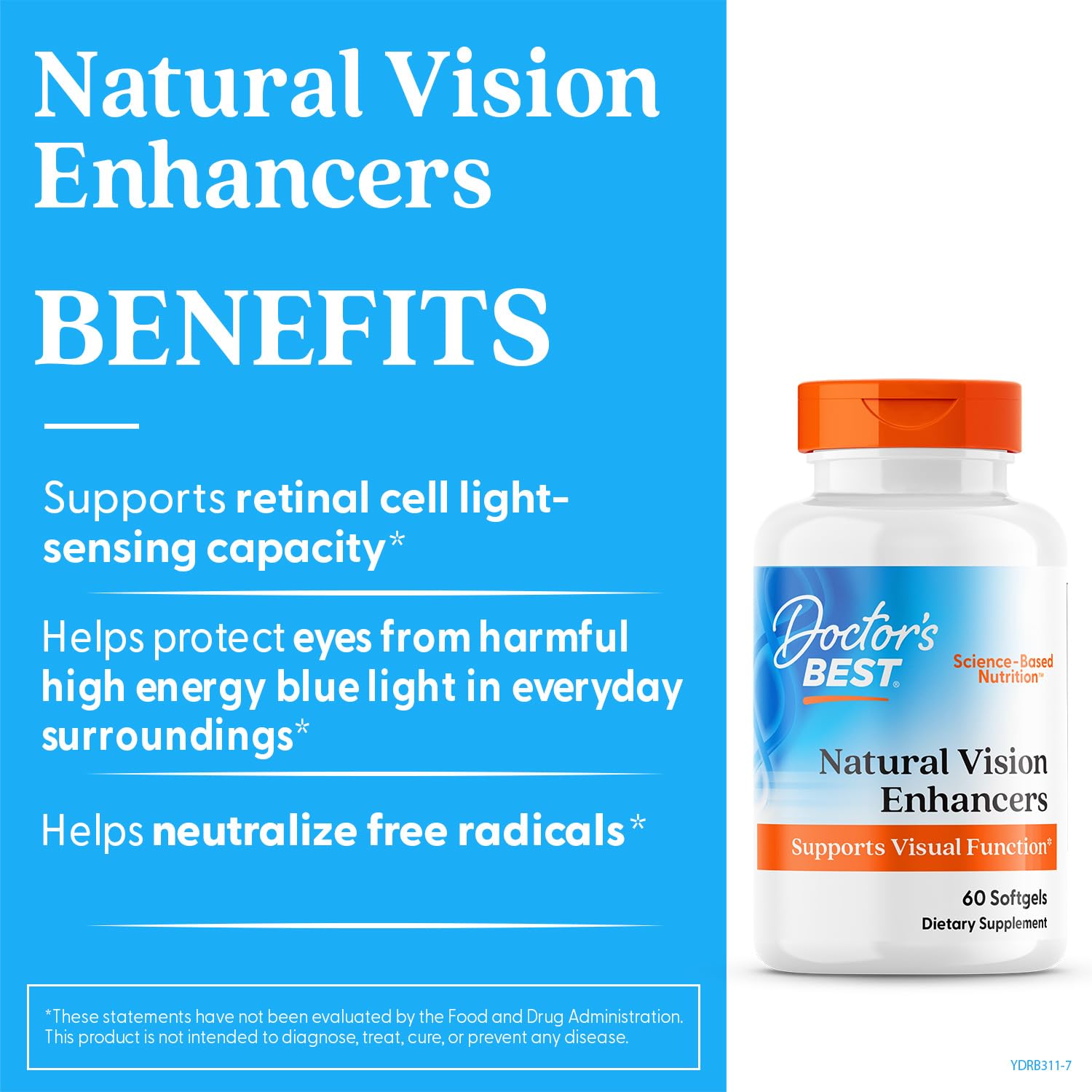 Doctor's Best Natural Vision Enhancers for Men & Women Non-GMO, 60 Softgels — Amazon image 3