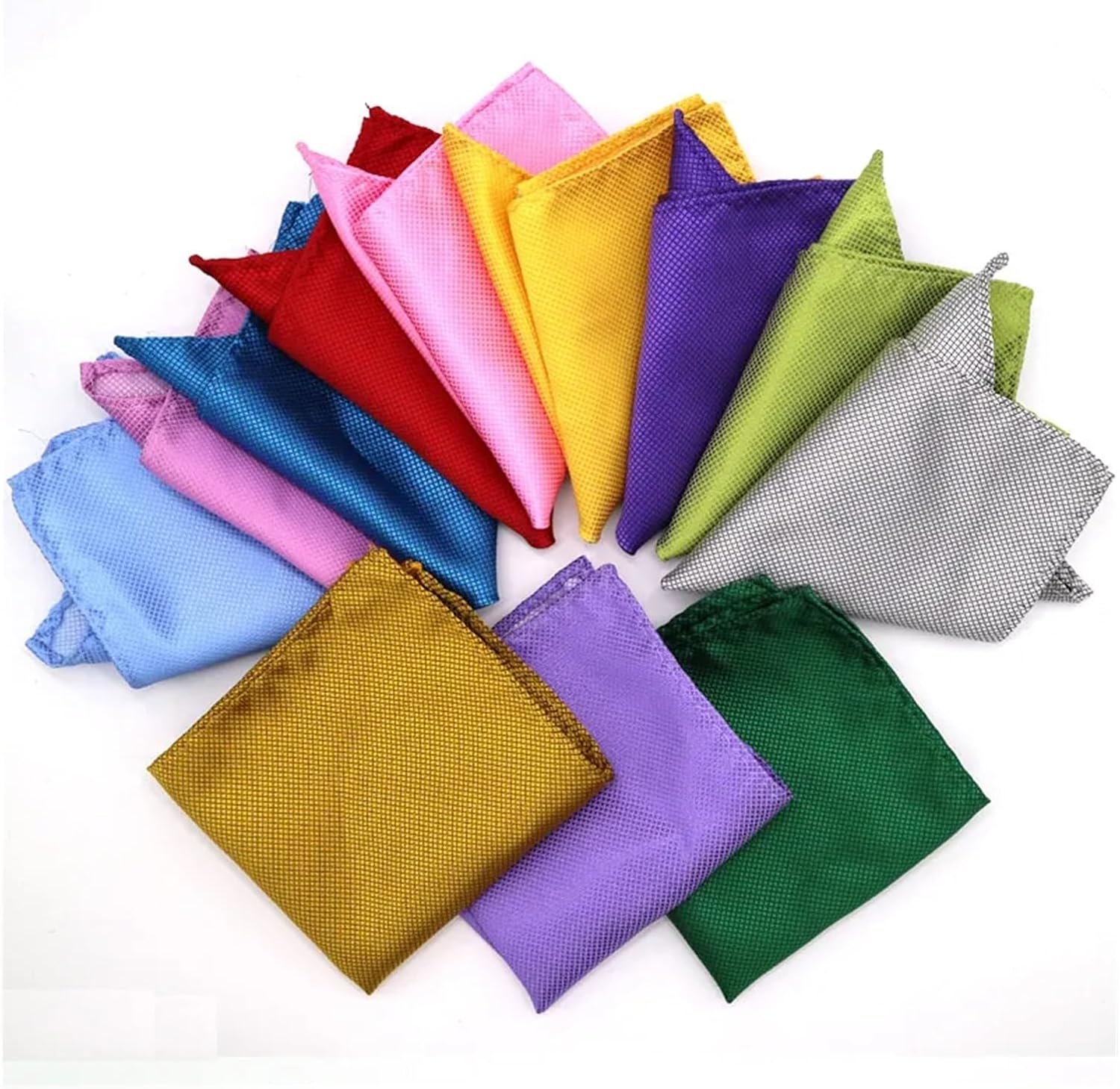 26Pcs/ lot Luxury Men's Handkerchief Solid Color Hankies Hanky Business Pocket Square Chest Towel(Color 1)
