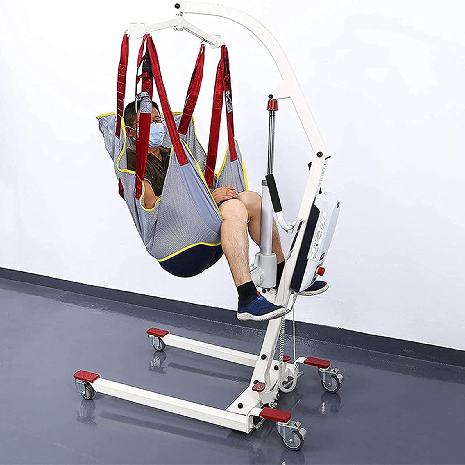 Imbracatura per Toilette, Portatile Sollevatore Paziente, Imbracatura in Rete per Doccia,Imbracatura per Disabili per Il Corpo Intero Attrezzatura per Sollevamento Bariatrico,Grigio