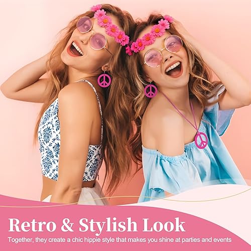 Miniatura 6 de Accesorios de disfraz hippie para niña de los años 60 y 70