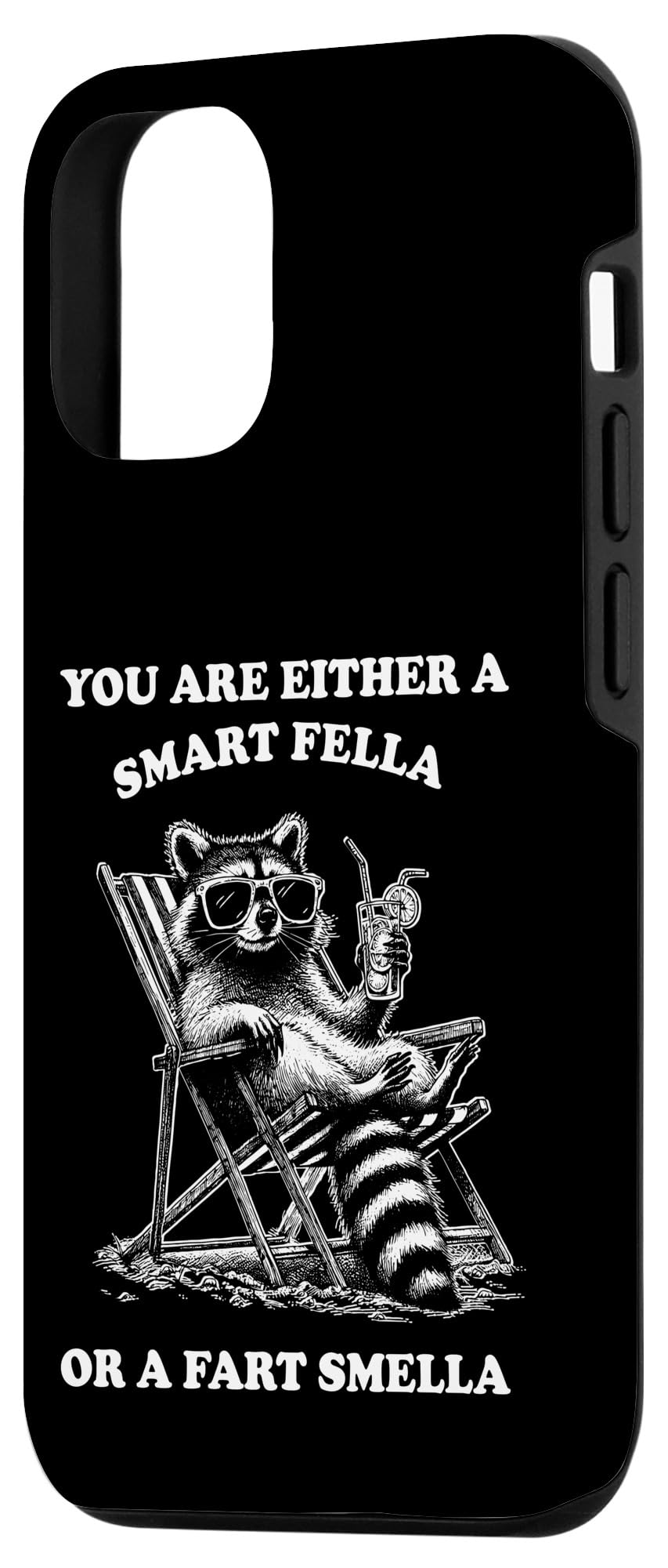 Hilarious Smart Fella Raccoon Chillin Out on Beach Deckchair Case for iPhone 15 - Image 2