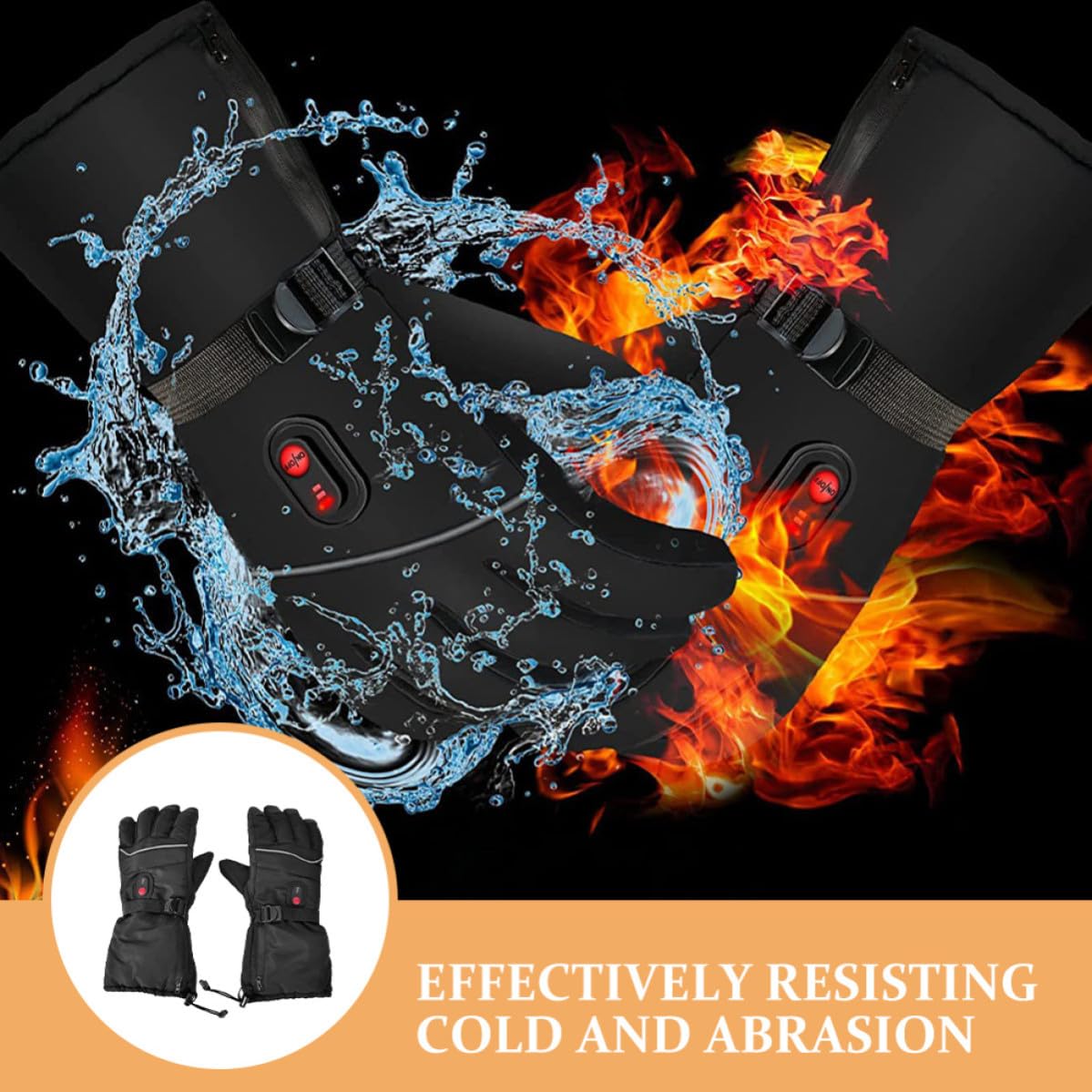 Guantes Térmicos Eléctricos para Hombre, Mitón de Esquí Diseño Flexible y Material Chinlon, Ideales para Actividades al Aire Libre en Invierno