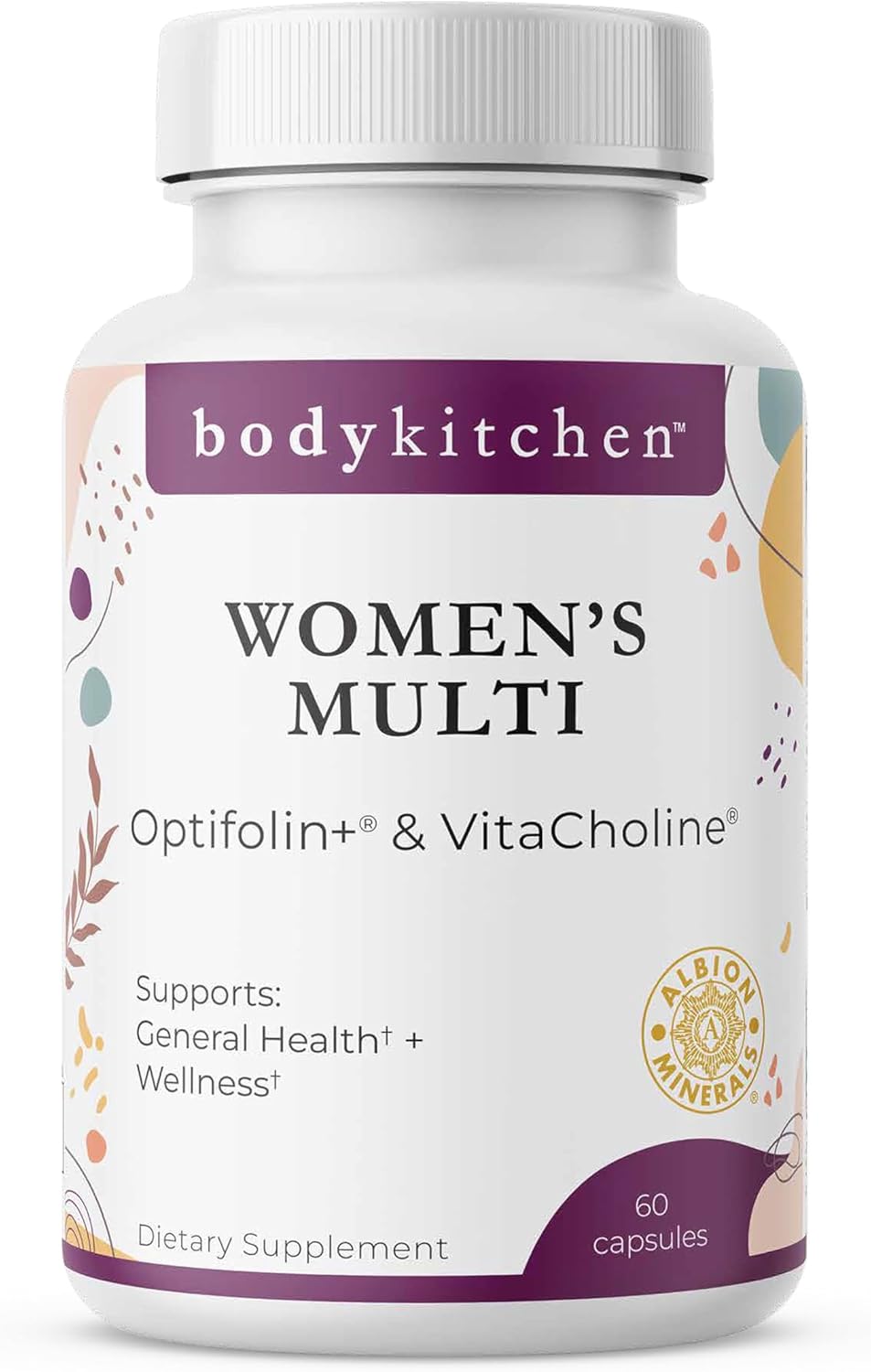 Body Kitchen Women’s Multivitamin with Optifolin+ & VitaCholine – Supports Immune, Energy & Skin Health – 60 Capsules