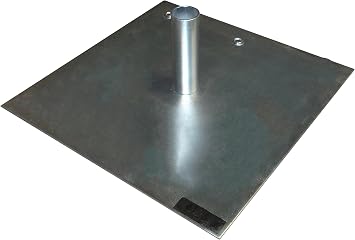 OnlineEEI Base Plate, Zinc Coated Steel, for use with Pipe and Drape System, 18"x18"3/16", 17lb