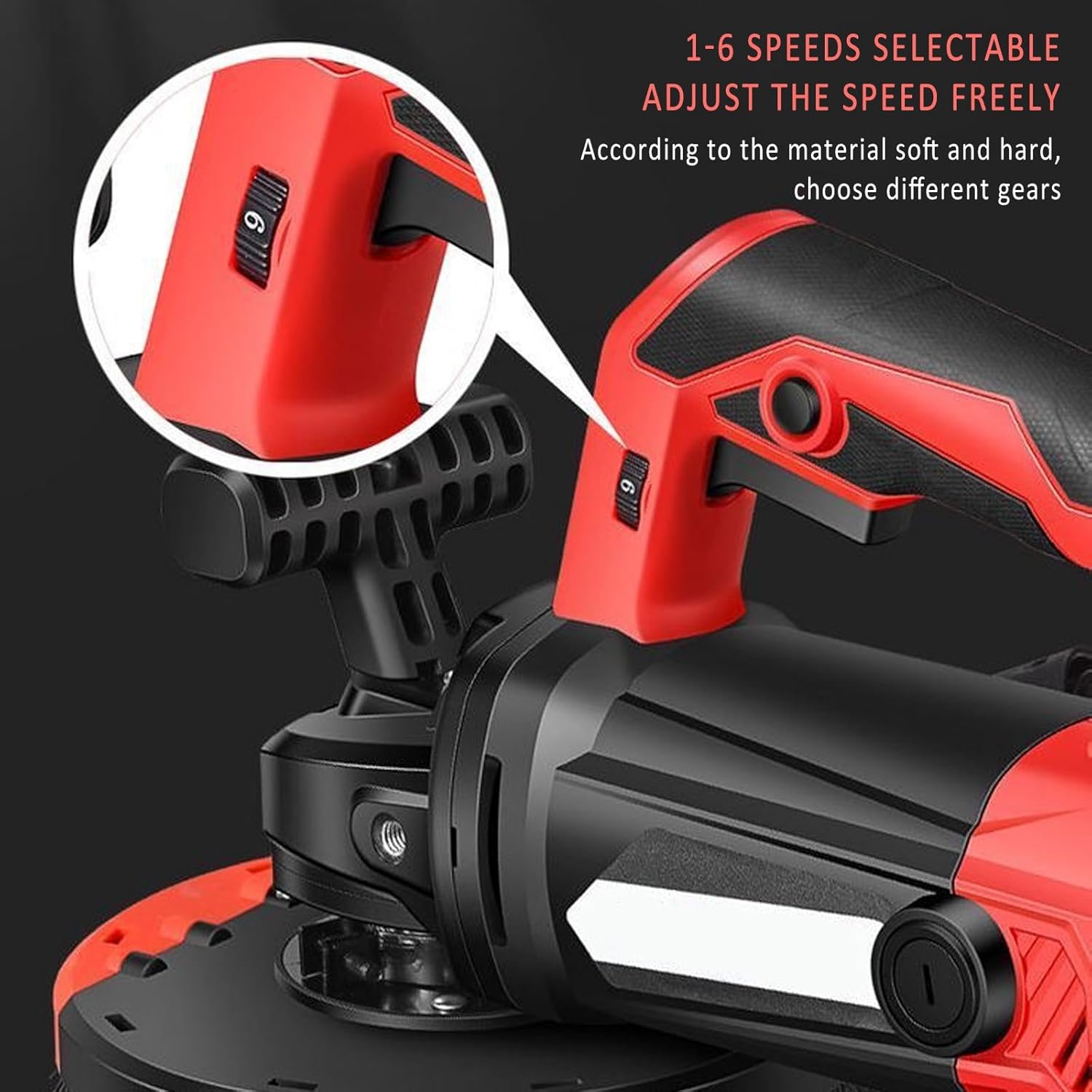 Multifunctional Concrete Grinding Machine, Electric Wall Planer with Storage Box, 6 Speed Adjustment, 5.9inch Grinding Disc