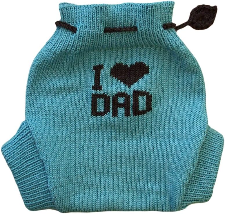 WOOL DIAPER COVER 100% merino wool baby knitted soaker nappy cover I LOVE DAD