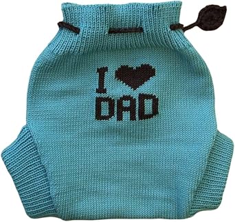 WOOL DIAPER COVER 100% merino wool baby knitted soaker nappy cover I LOVE DAD