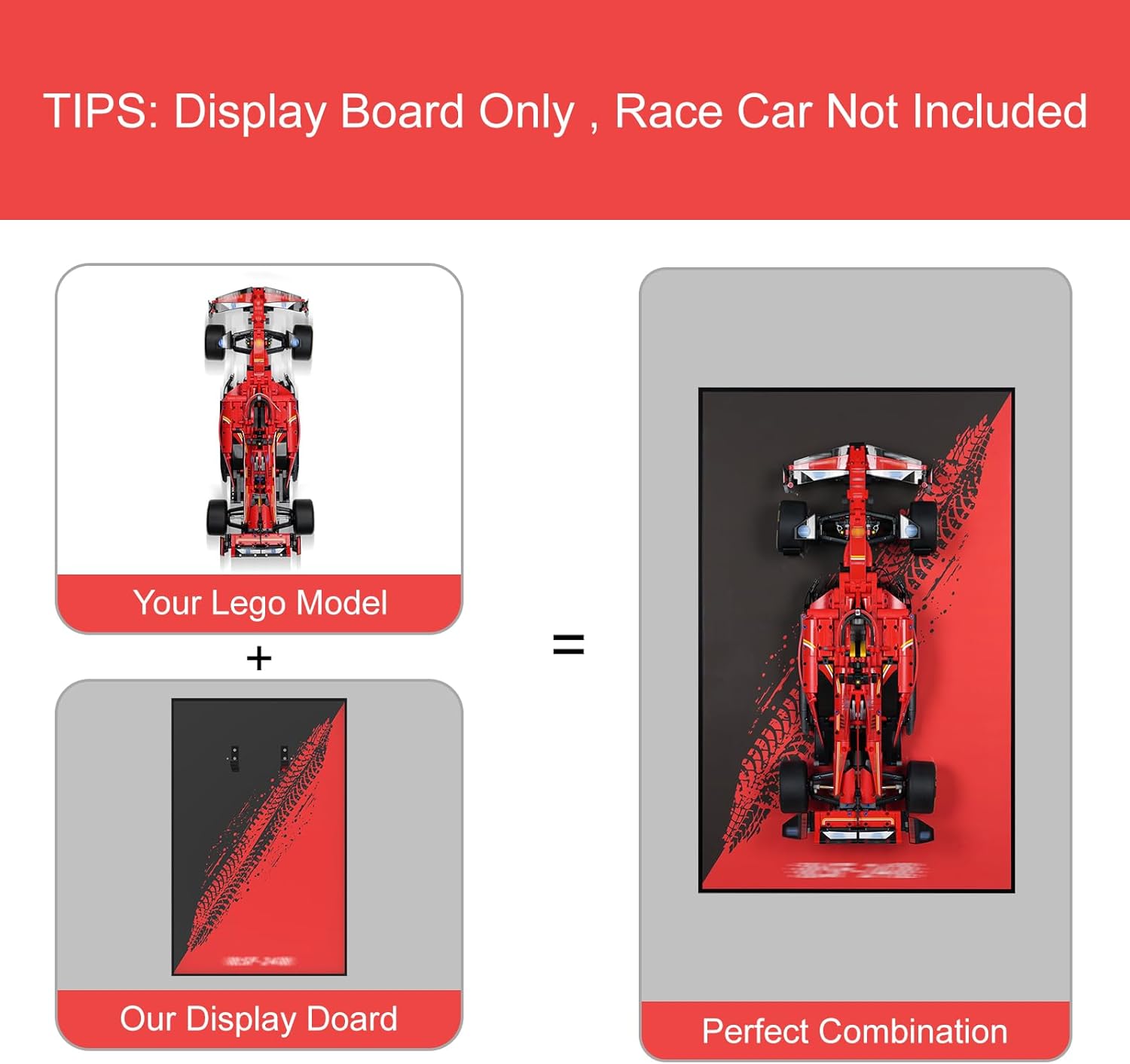 Display Wallboard for Lego Technic Ferrari SF-24 Car, Wall Mount for Lego 42207 Model Kit (Car Not Included),New Background