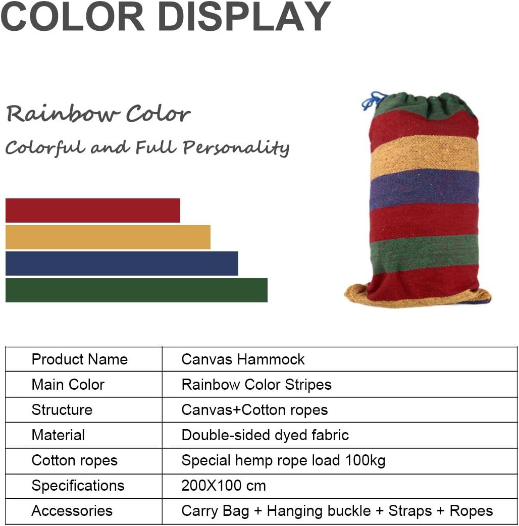 Single/Double Hammock Portable Swing Hanging Bed for Backyard, Park, Outdoor and Indoor Use, Free Carrying Bag Included Red 200cm x 100cm Combo C (id: e2a 1e3 802 43c 805