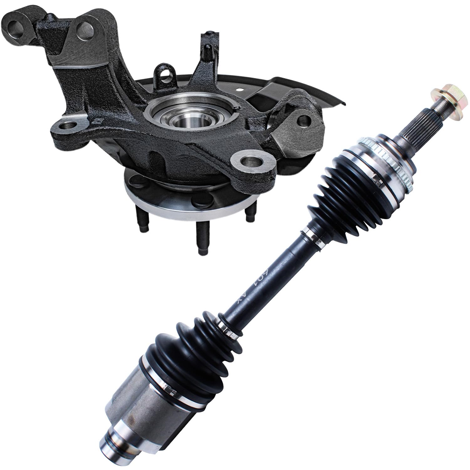 Detroit Axle - FWD Front Right Steering Knuckle Kit for 07-10 Ford Edge