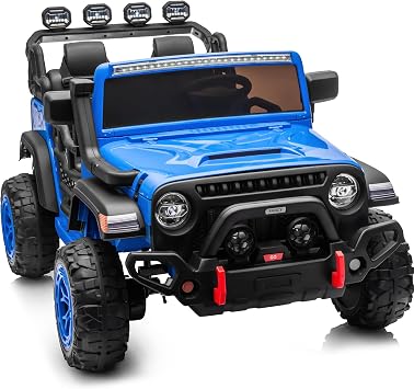 Hikiddo 2 Seater Ride on Toy Car, 12V Electric Car for Kids 3-8, EVA Tires