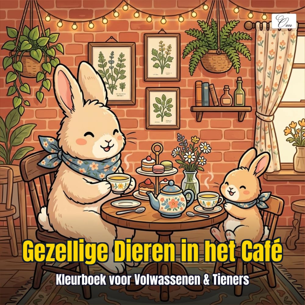 Cozy Animal Café — Gezellige Dieren in het Café — Kleurboek voor Volwassenen en Tieners: 60 kawaii kleurplaten met schattige dieren, taartjes en hygge sfeer — enkel bedrukt
