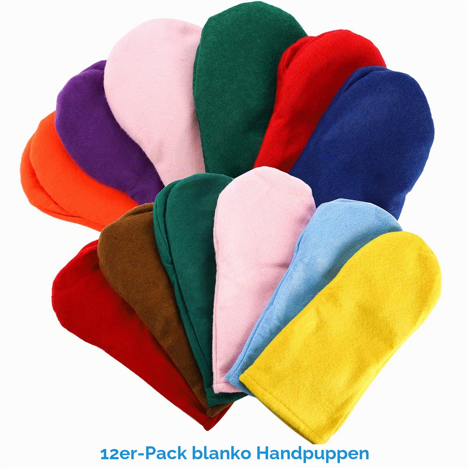 TOPZEA 12 Stück Handpuppen-Bastelset, für Kinder zum Basteln und Kunst, Aupplies, Filzsockenpuppe, kreative Bastelpuppen, Bastelset mit Pompons und Wackelaugen, Rollenspiel, Partyzubehör