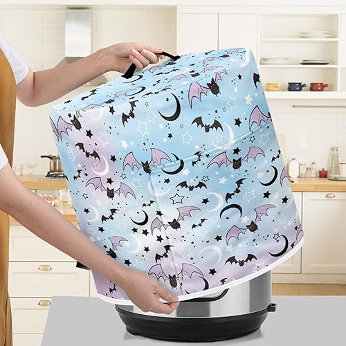 Miniatura 4 de Funda de tela con bolsillos para cocina de Halloween, diseño de murciélagos y estrellas, para decoración de Halloween, a prueba de polvo, para