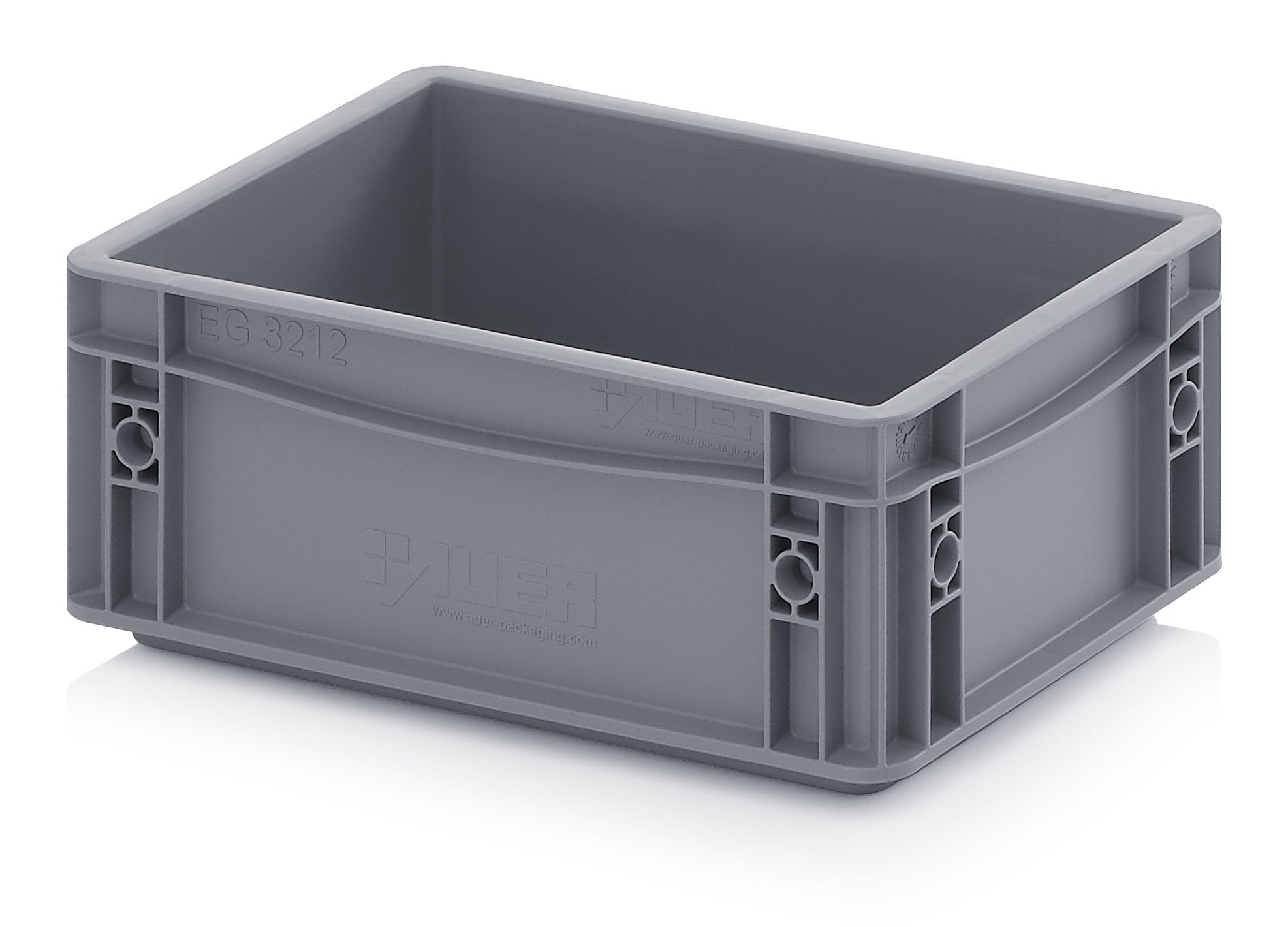 8 x Eurocontainers Eurobox 20 x 15 x 12 grijs incl. gratis duimstok, set van 8