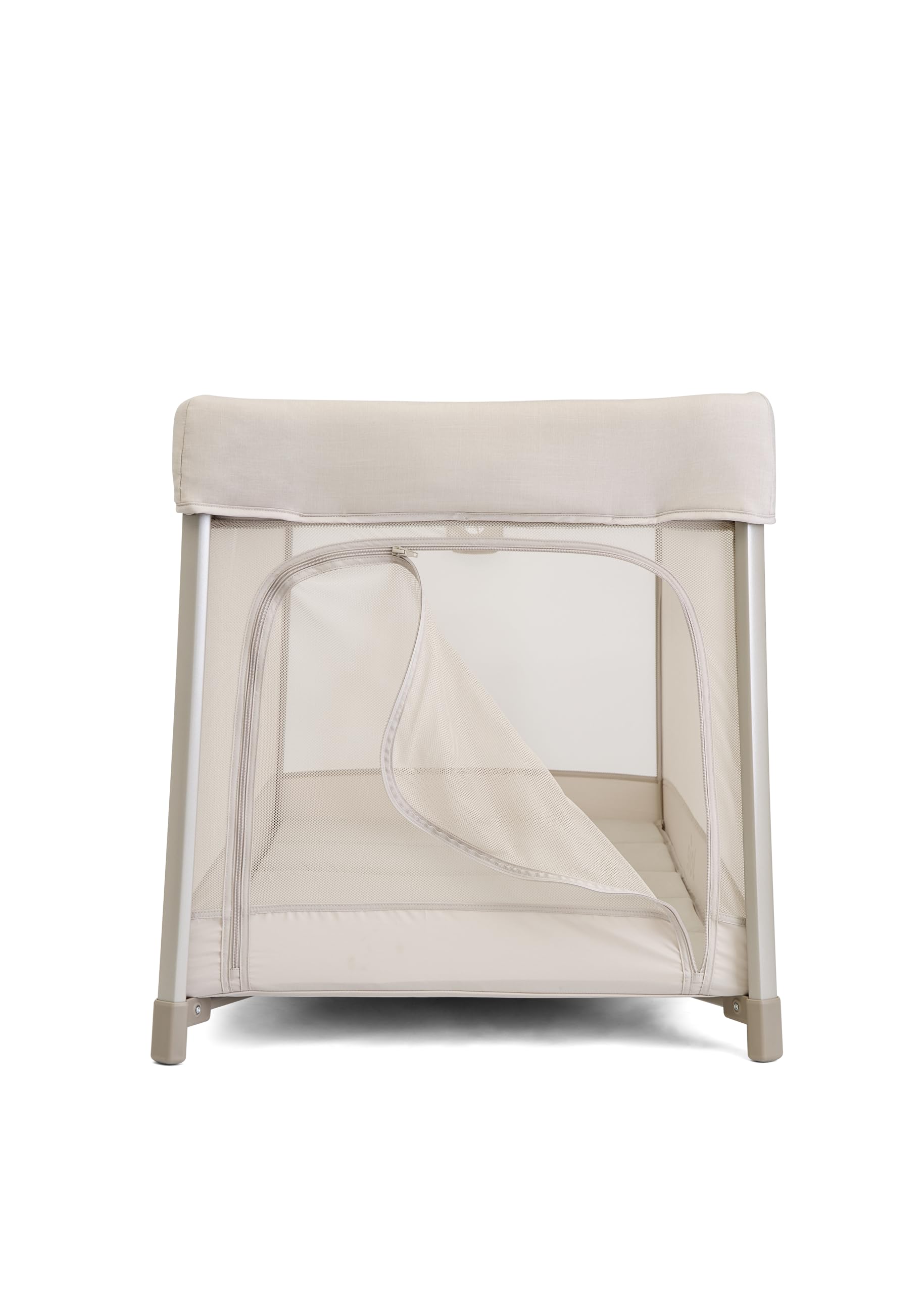 Joie – Amigo 120 – Lit d’appoint et de Voyage – Ouverture Latérale – De la Naissance à 15 kg, Matelas Confortable, Pliage Ultra Rapide et Simple, Sac de Transport Inclus – Coloris Vanilla