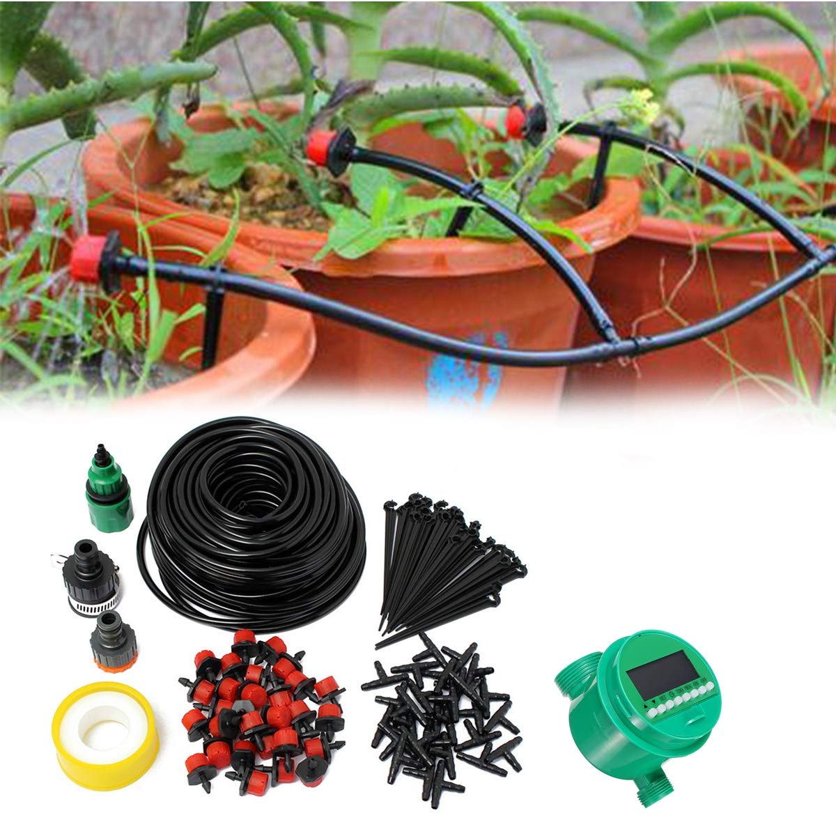 164ft 50m Kit di irrigazione automatica per irrigazione fai-da-te