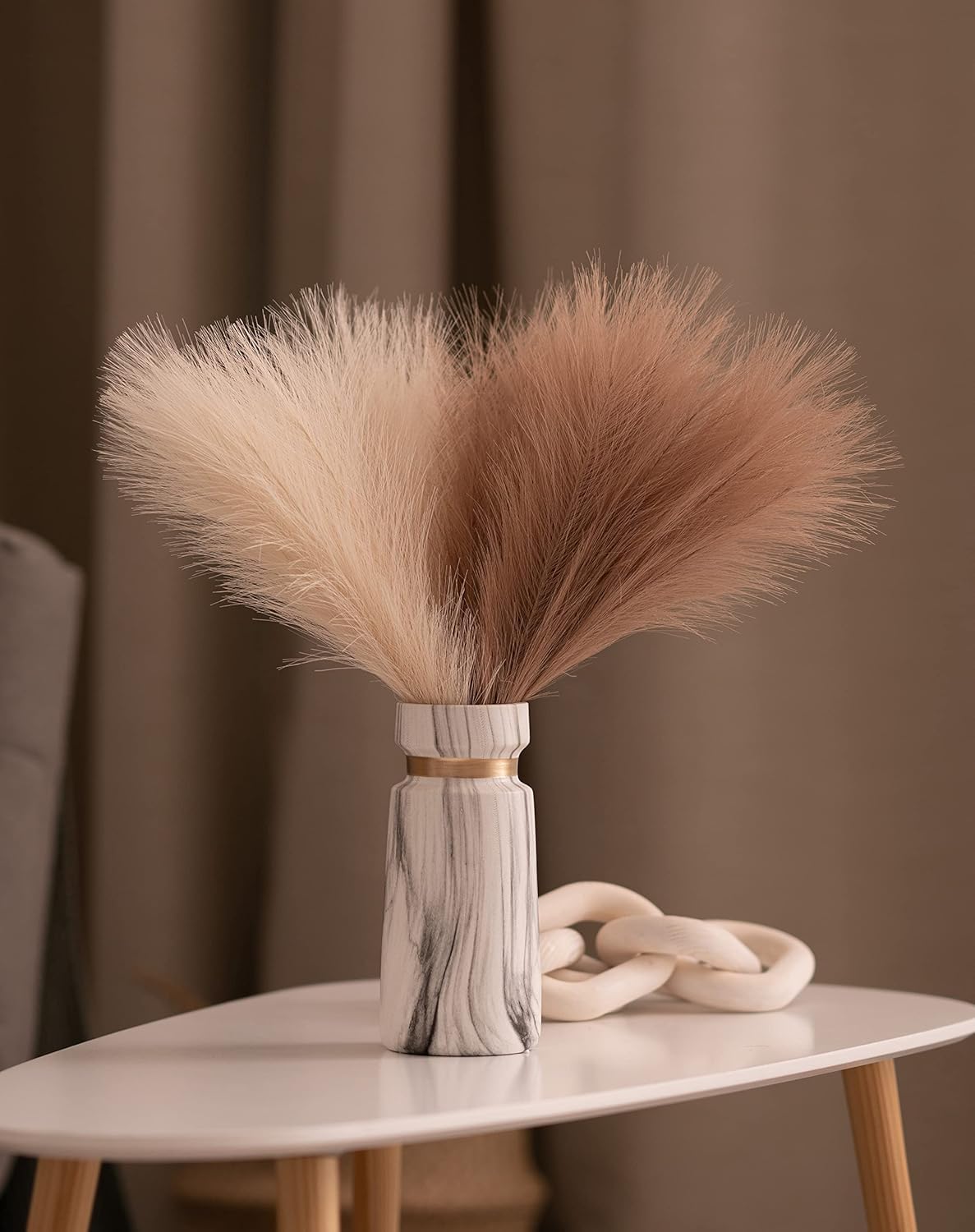 BS AMOR Pampas Grass Small Fluffy Artificial Flowers Fake Flower for Home, Office, Bedroom, Balcony, Living Room, Table Decoration Pack of 4 pcs(2 Brown+2 Beige )(Without Vase Pot) (B0CJPVC2XV) Amazon Price History, Amazon Price Tracker
