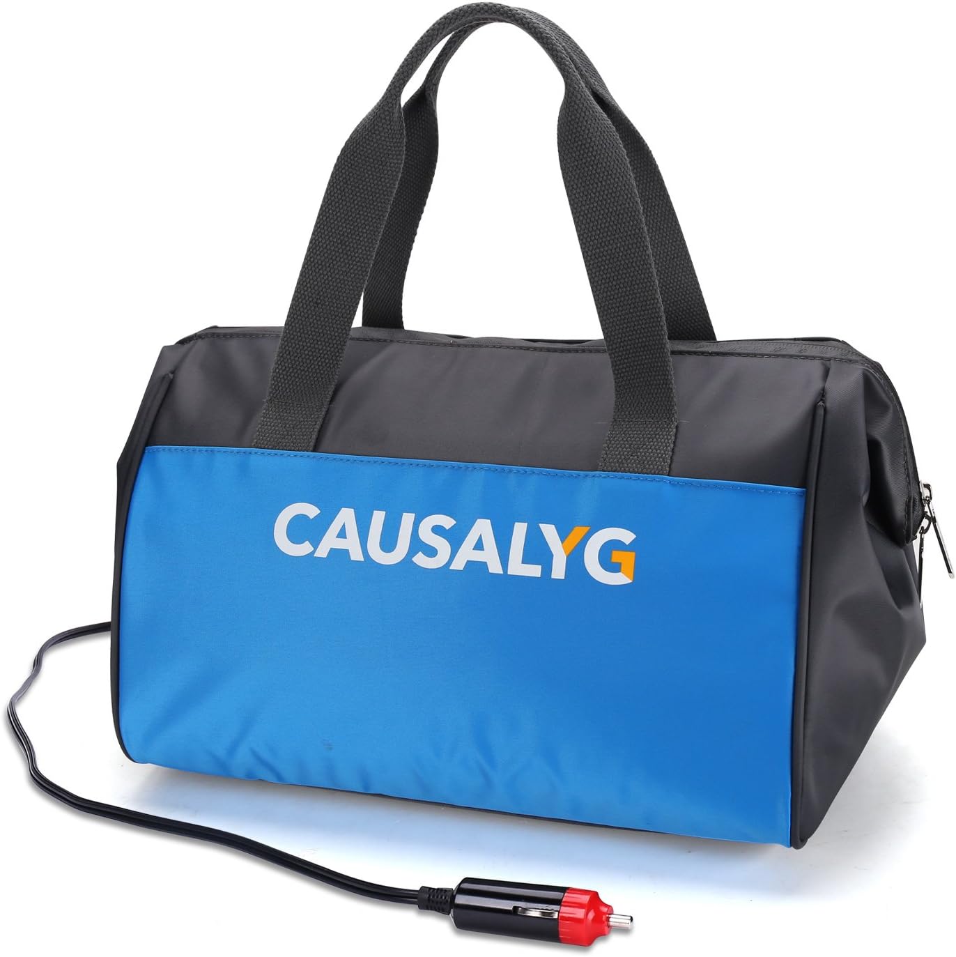 Causalyg 12 Volt DC Soft Electric Car Cooler/Warmer Bag, Portable Car Fridge with Thermoelectric System for Camping, Road Trip, Picnic - 18L Capacity (Black)
