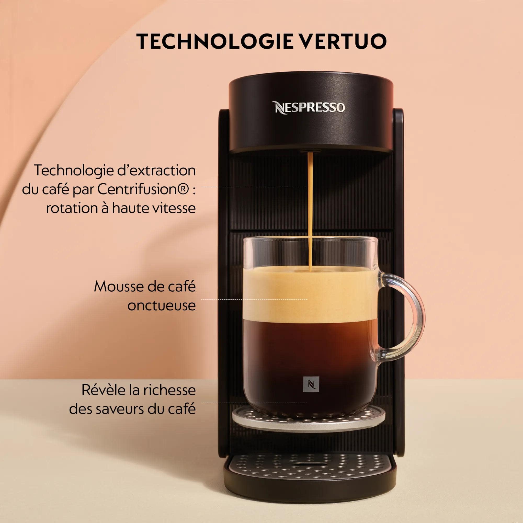 KRUPS Machine à capsules Nespresso VERTUO UP Noire YY5859FD