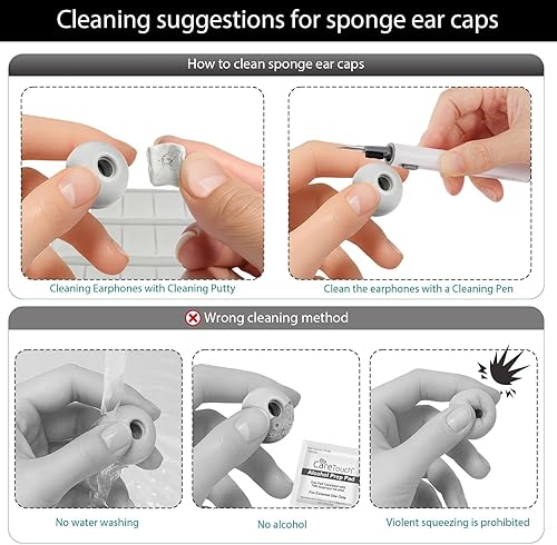 Miniatura 3 de Almohadillas de repuesto de espuma viscoelástica para AirPods Pro y para AirPods Pro 2, con orificio de reducción de ruido, sin dolor