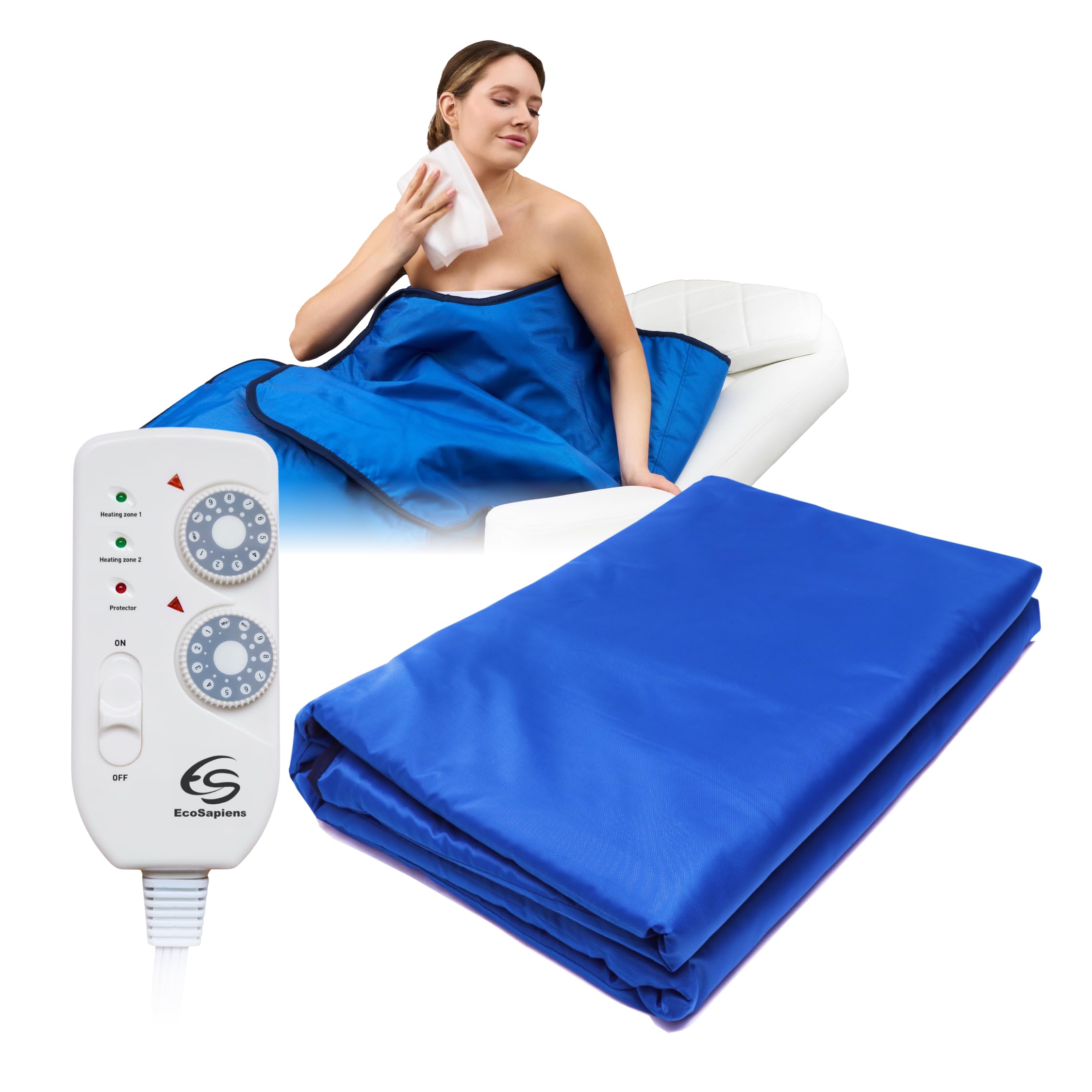 Coperta sauna a infrarossi 180 * 220 cm, 2 Zona di controllo remoto, Portatile a casa SPA, Infra red Terapia, Corpo Detox Fitness Caldo Sudorazione Anti invecchiamento, beauty-macchina