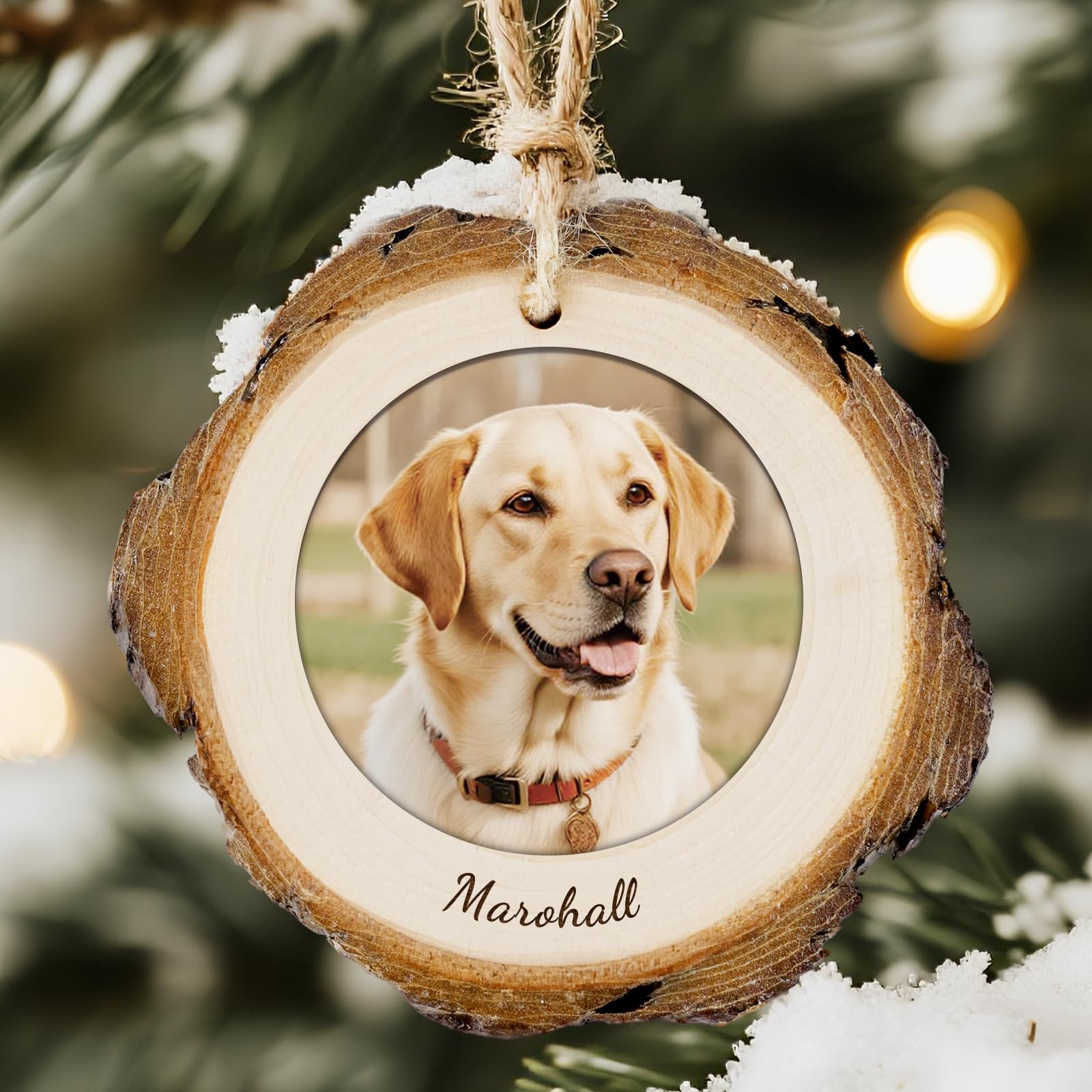 ALBK Personalised Dog Christmas Tree Wooden Decorations - Custom Pet Christmas Bauble with Photo, Dog Xmas Tree Ornaments, Puppy Cat Pet Lover Keepsake Gift — image 1