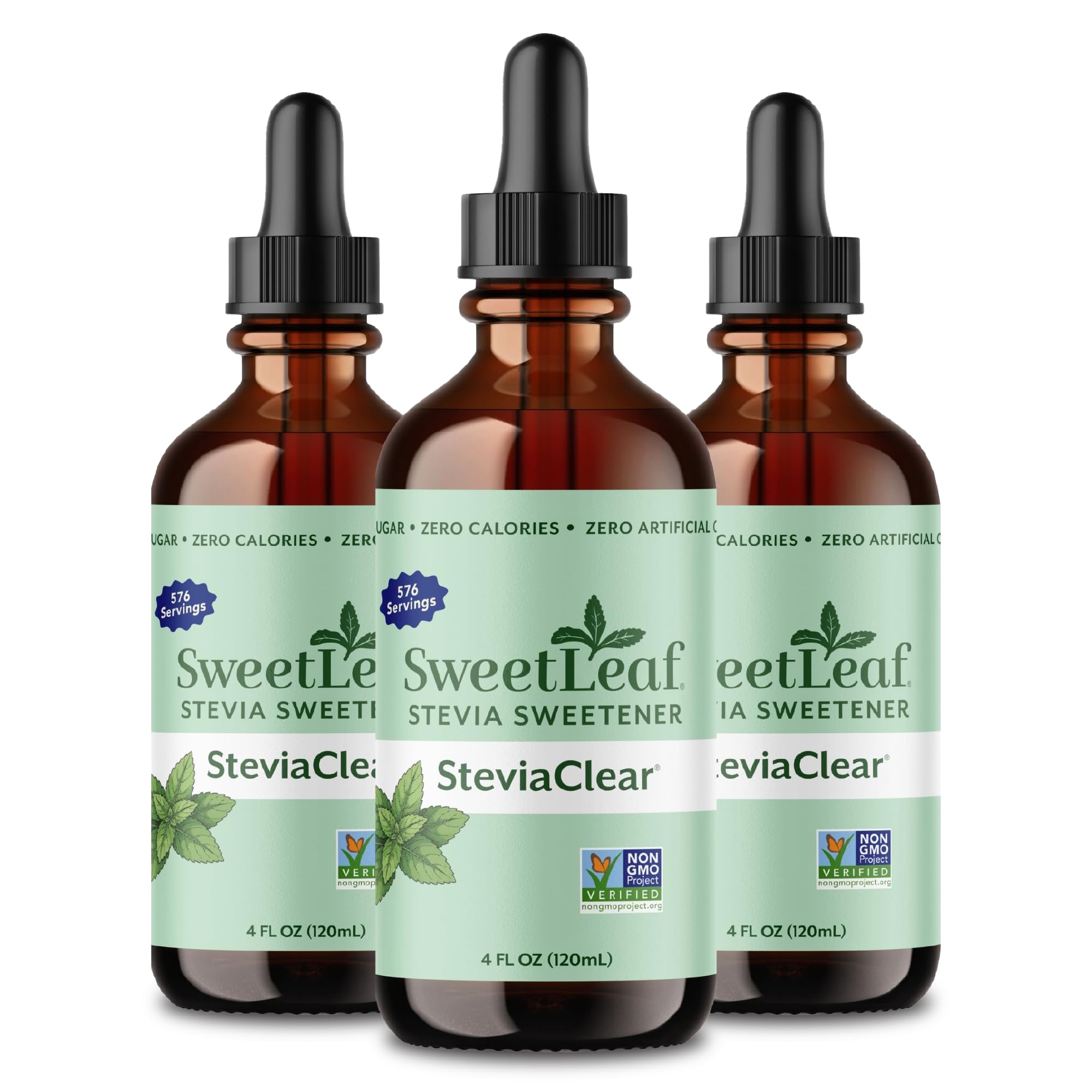 SweetLeaf Stevia Drops Liquid Sweetener, SteviaClear - 4 Fl Oz, Pack of 3 4 Fl Oz (Pack of 3)