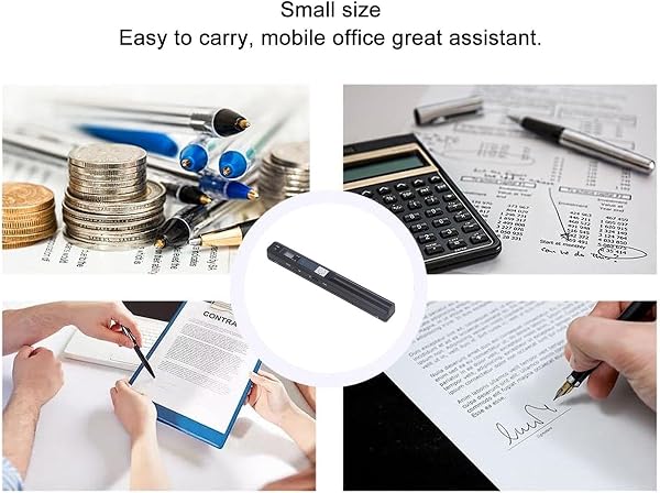 Lazmin112 Scanner de Documents Portable avec Baguette de Scanner Portable 900 DPI Haute Résolution A4 Couleur Photo Format PDF/JPG USB 2.0 avec Prise en Charge de la Carte SD 32 Go pour Le (Black) - 3