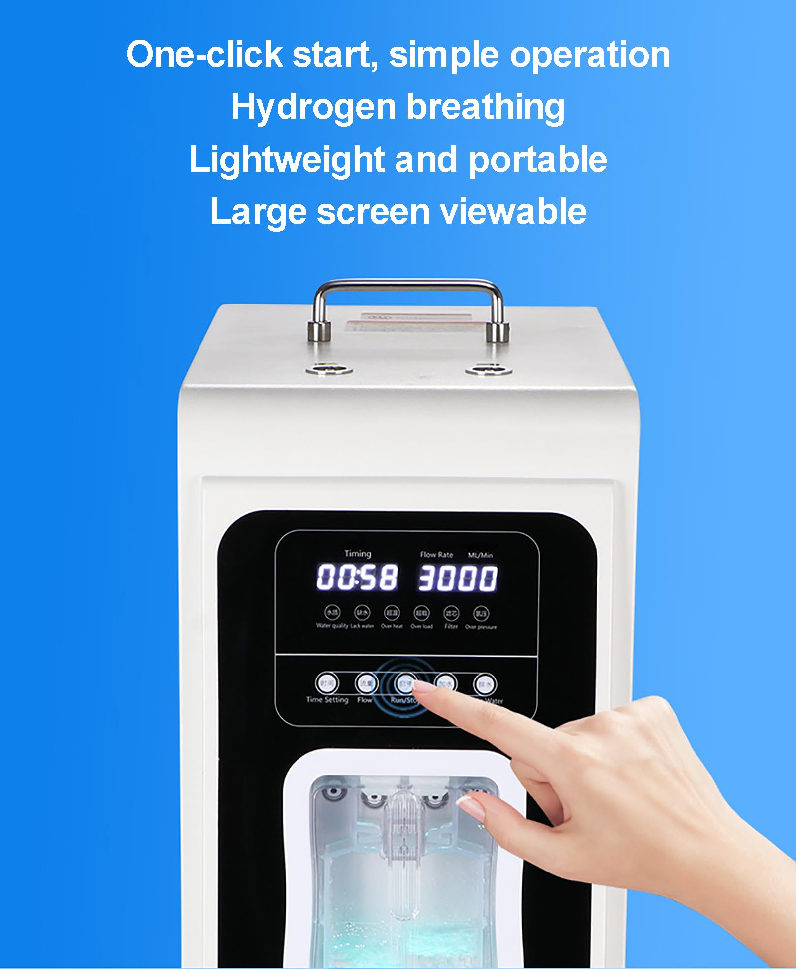 Urządzenie do inhalacji wodorem z uniwersalnym kołem, inhalator H2 z podwójnym wyjściem i separacją H-O, jonizator elektrolizy wody SPE, terapia wodorem nosowym w celu poprawy odporności