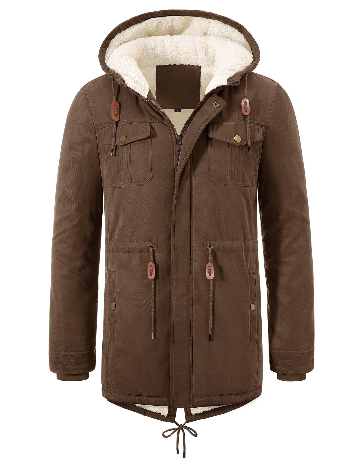 UMIPUBO Manteau Homme Hiver Parka Chaud Outdoor Zippées Blouson Veste Polaire Manteau à Capuche Outercoat avec Poches