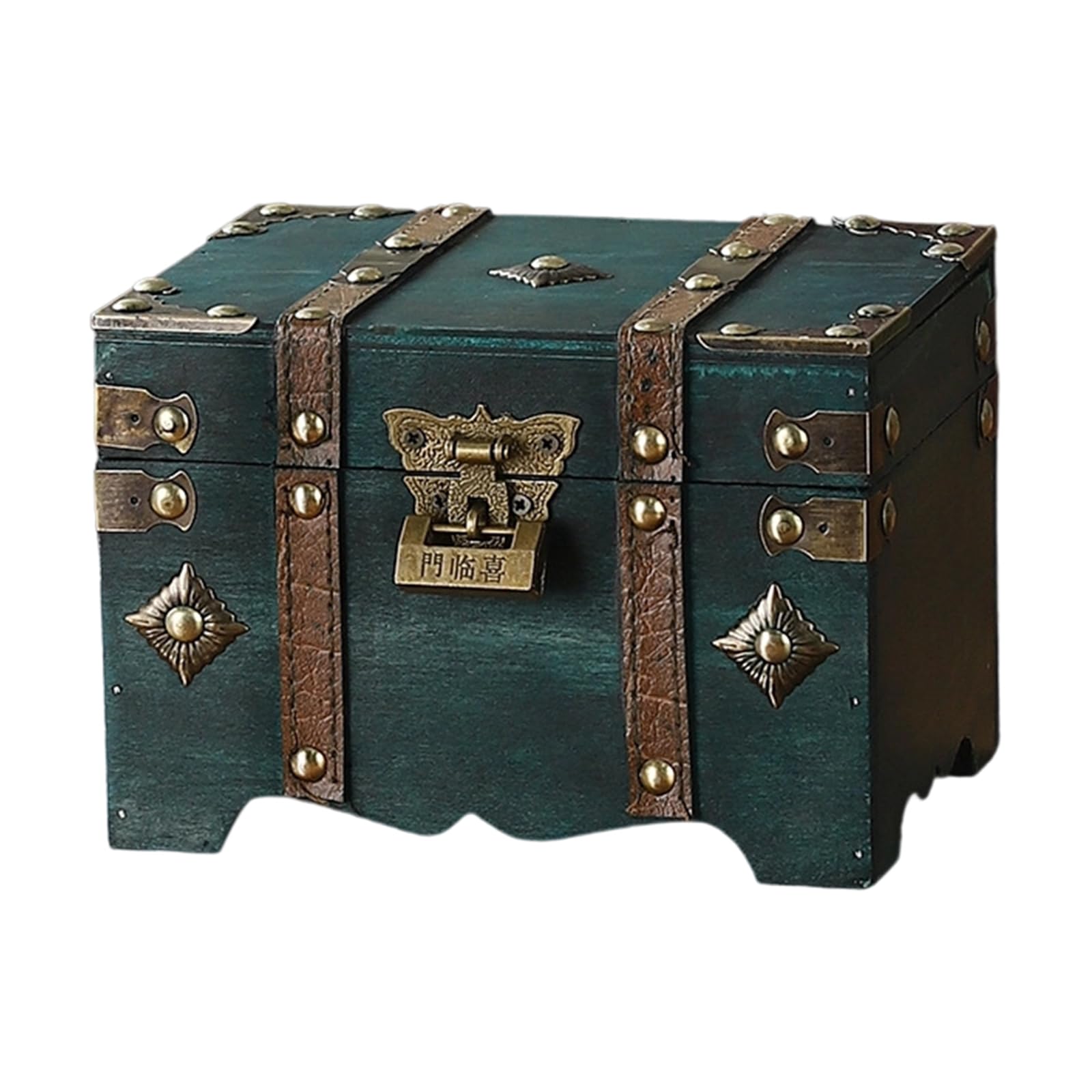 Shurhome Sturdy Wood Travel Trunk European DesignS Storage Case Home Decoration for Clothes and Accessories Solution