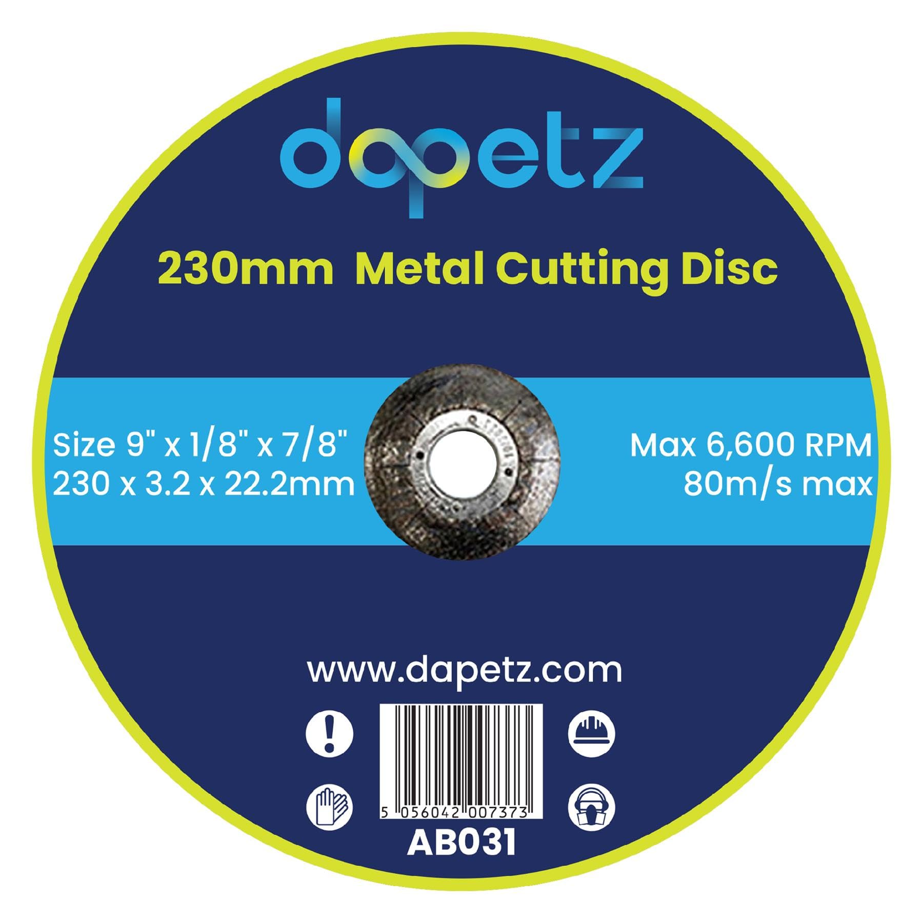 Dapetz Dischi da taglio durevoli in metallo per smerigliatrice angolare, 230 x 3,2 x 22,2 mm, in acciaio inox, ad alte prestazioni, con foro da 22,2 mm per taglio preciso e rettifica liscia, 50 pezzi
