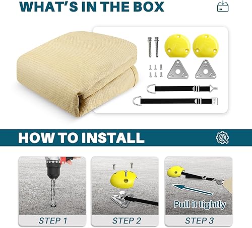 Miniatura 3 de Coarbor Cubierta de seguridad para piscina de invierno de 18 x 40 pies, rectangular, de malla, duradera, cubierta de seguridad para piscina