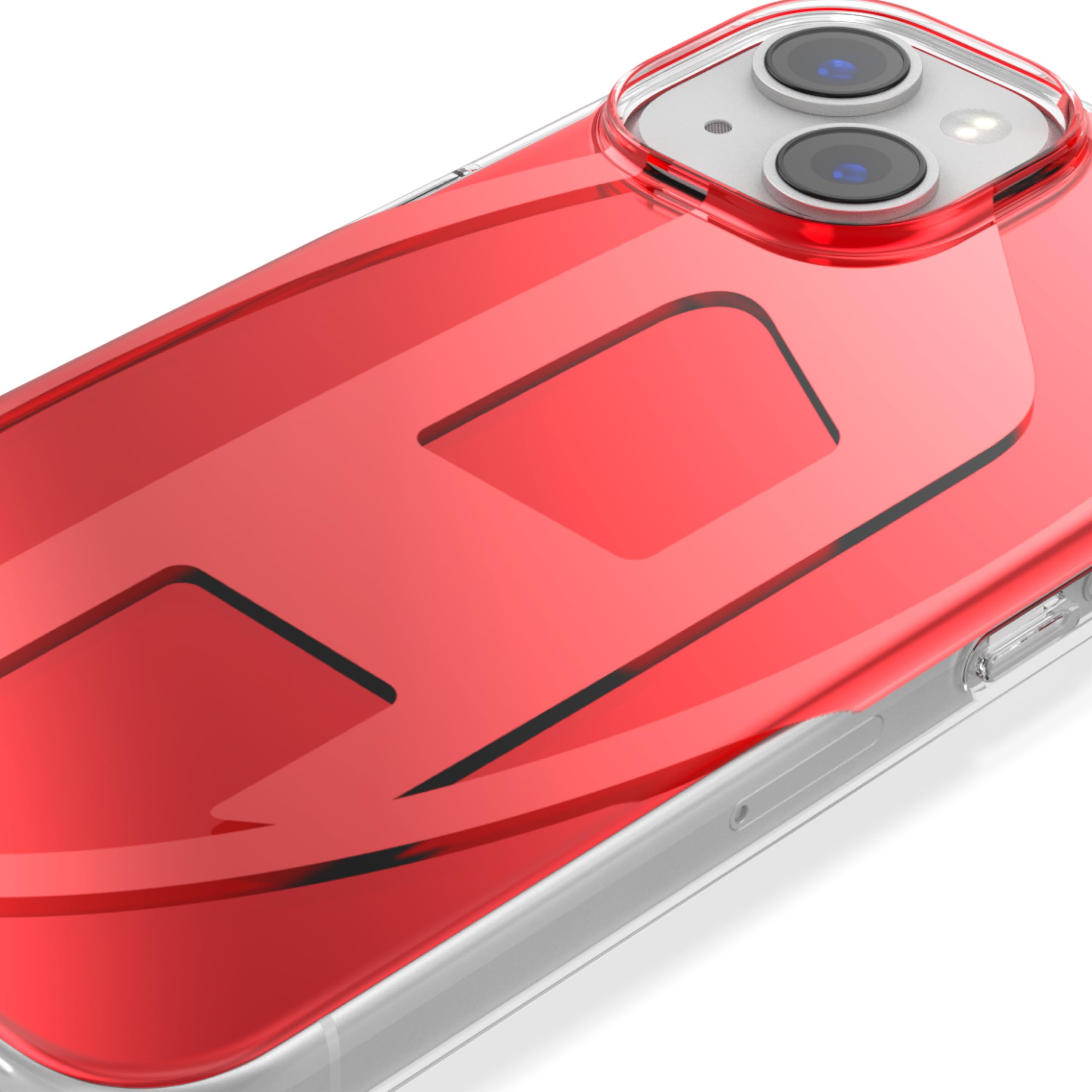 【色: レッド】DIESEL iPhone14ケース iPhone13ケース ロ DIESEL iPhone14/13ケース Oval D レッド