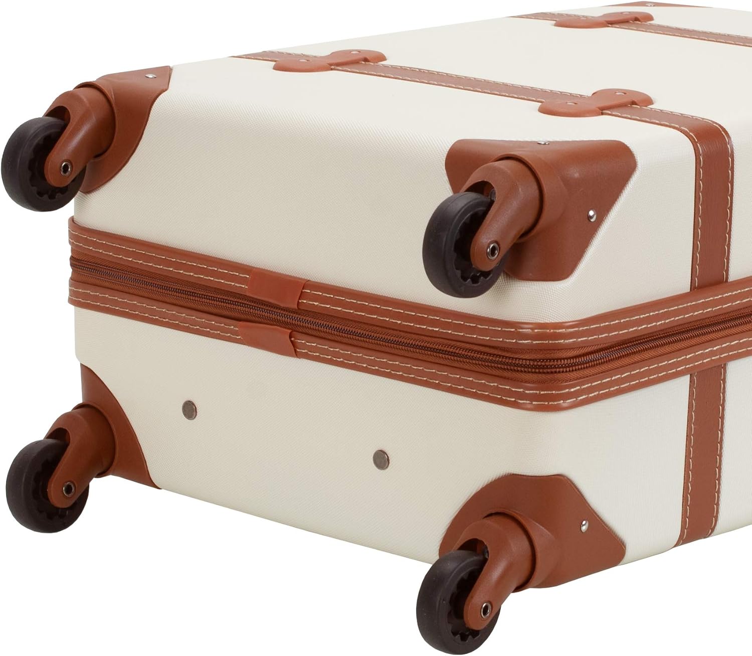 Rockland Stage Coach 20" Rolling Trunk Carry-on, White