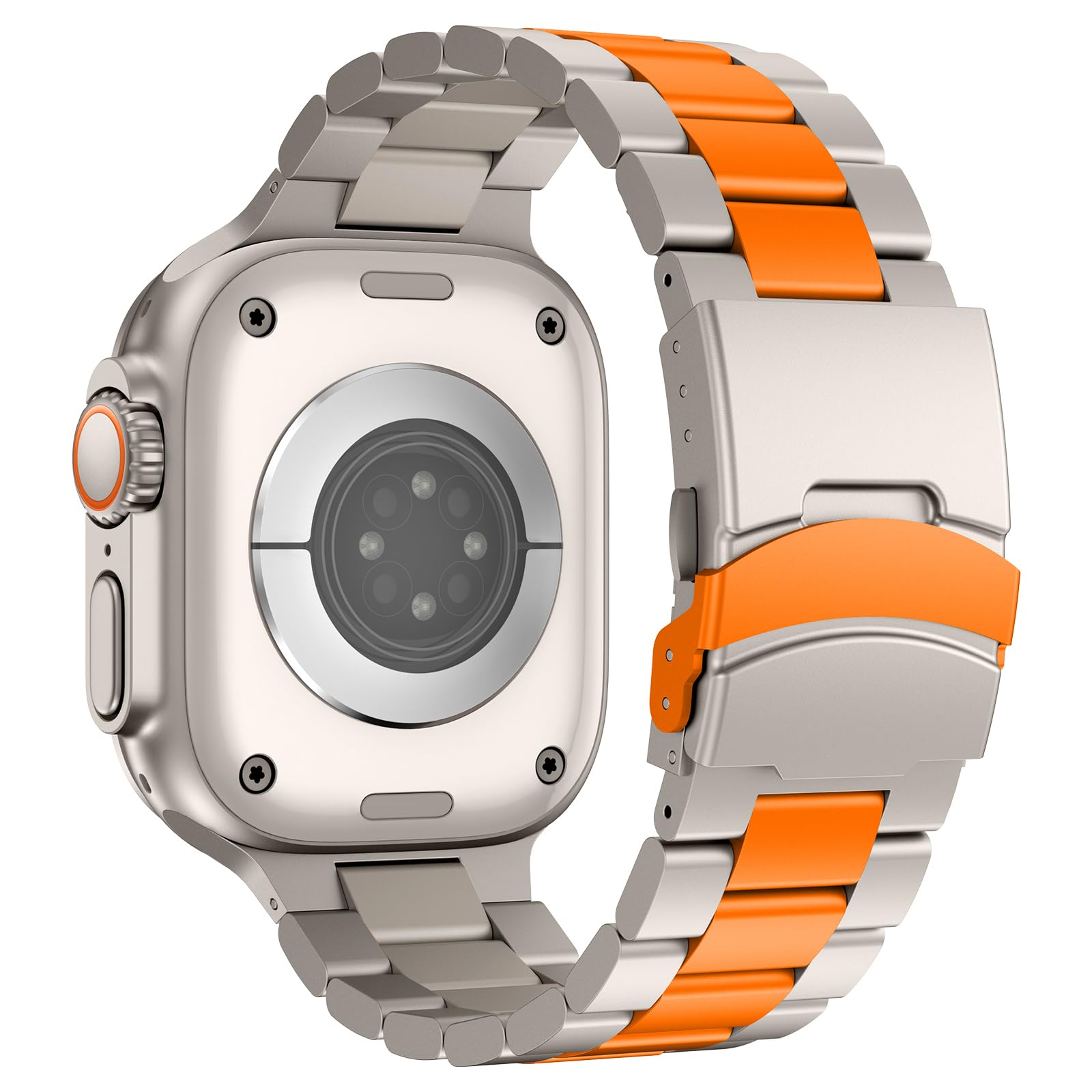 SEURE Titan Armband Kompatibel mit Apple Watch Ultra 2/Ultra 49mm,Serie 10 46mm,Serie 9/8/7 45mm,Serie SE2/6/SE/5/4 44mm, 3/2/1 42mmTitanlegierungs armband Sport Ersatzarmbänder
