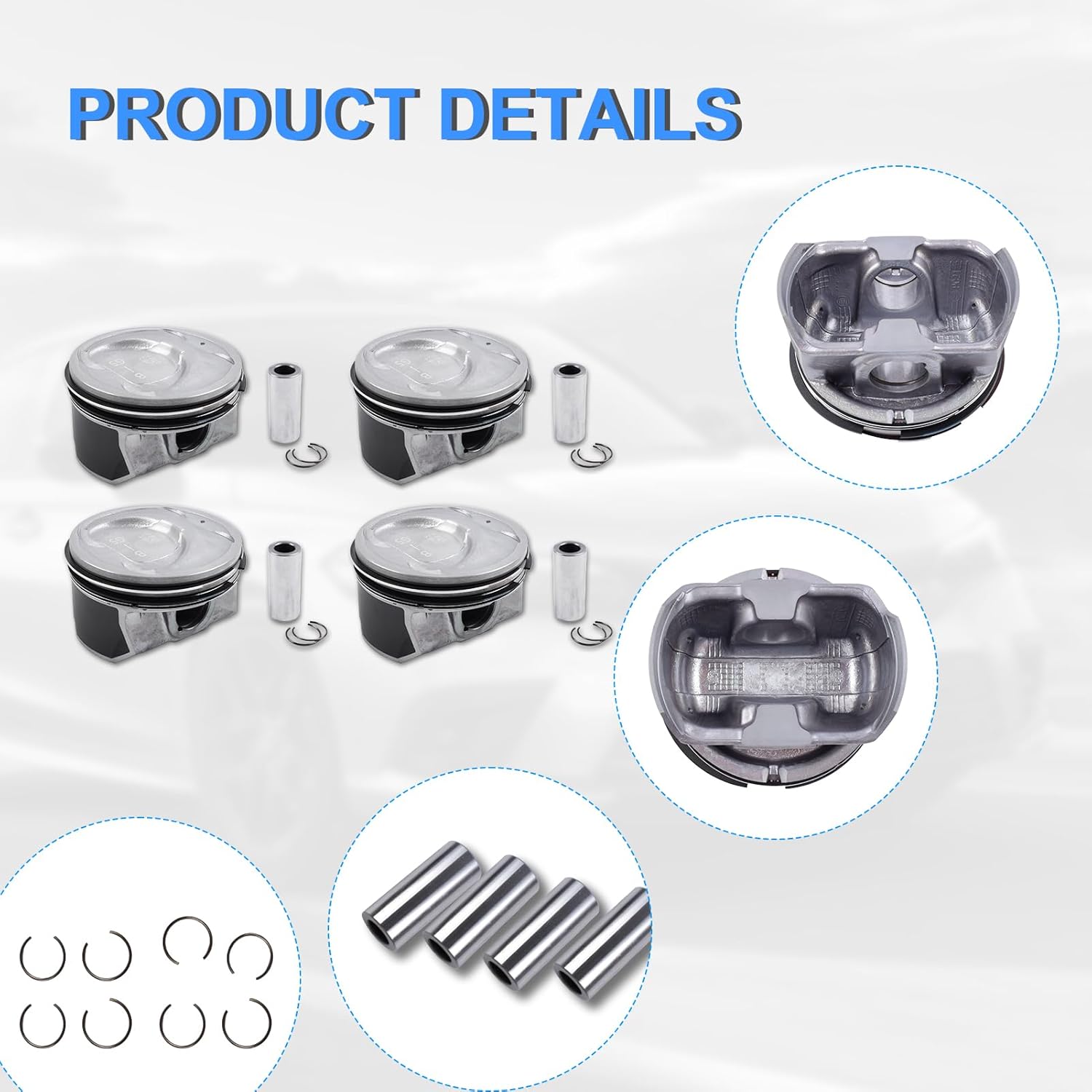 Engine Rebuild Overhaul Kit with Crankshaft, Timing Chain Kit, Head Gasket Set, Pistons for Kia Sportage Hyundai Sonata Santa Fe Sport 2.4L G4KJ, crankkit-2.4