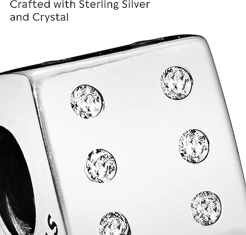 Vista 4 de Pandora Pulsera con dije de dados Impresionante joyería para mujer Regalo para mujeres en tu vida Hecho con plata de ley y circonita cúbica, sin