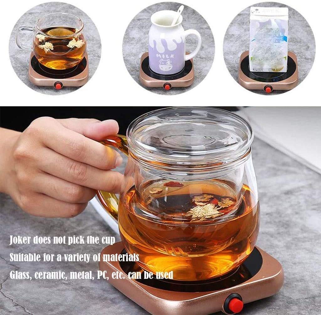 Tazza da caffè Warmer Cup Warmer Beverage Warmer for Ufficio Scrivania e casa, tè, Acqua, Cacao o Tazza di Latte con coperchi di Silicone Alimentare (Nero) (Color : A)
