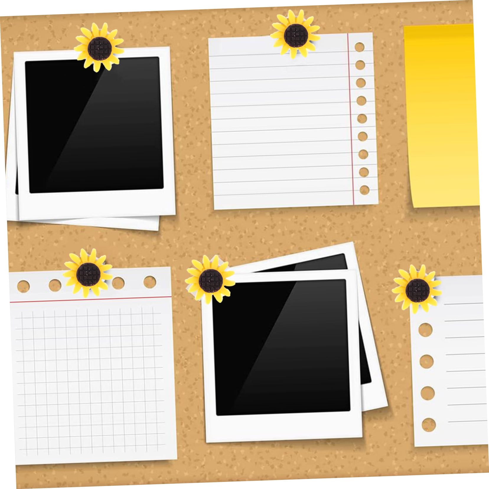 Cabilock 5 Series Chinchetas Decorativas De Girasol Oficina Clavos De Coloridos Tableros De Anuncios Y Manualidades 40 Piezas X 5
